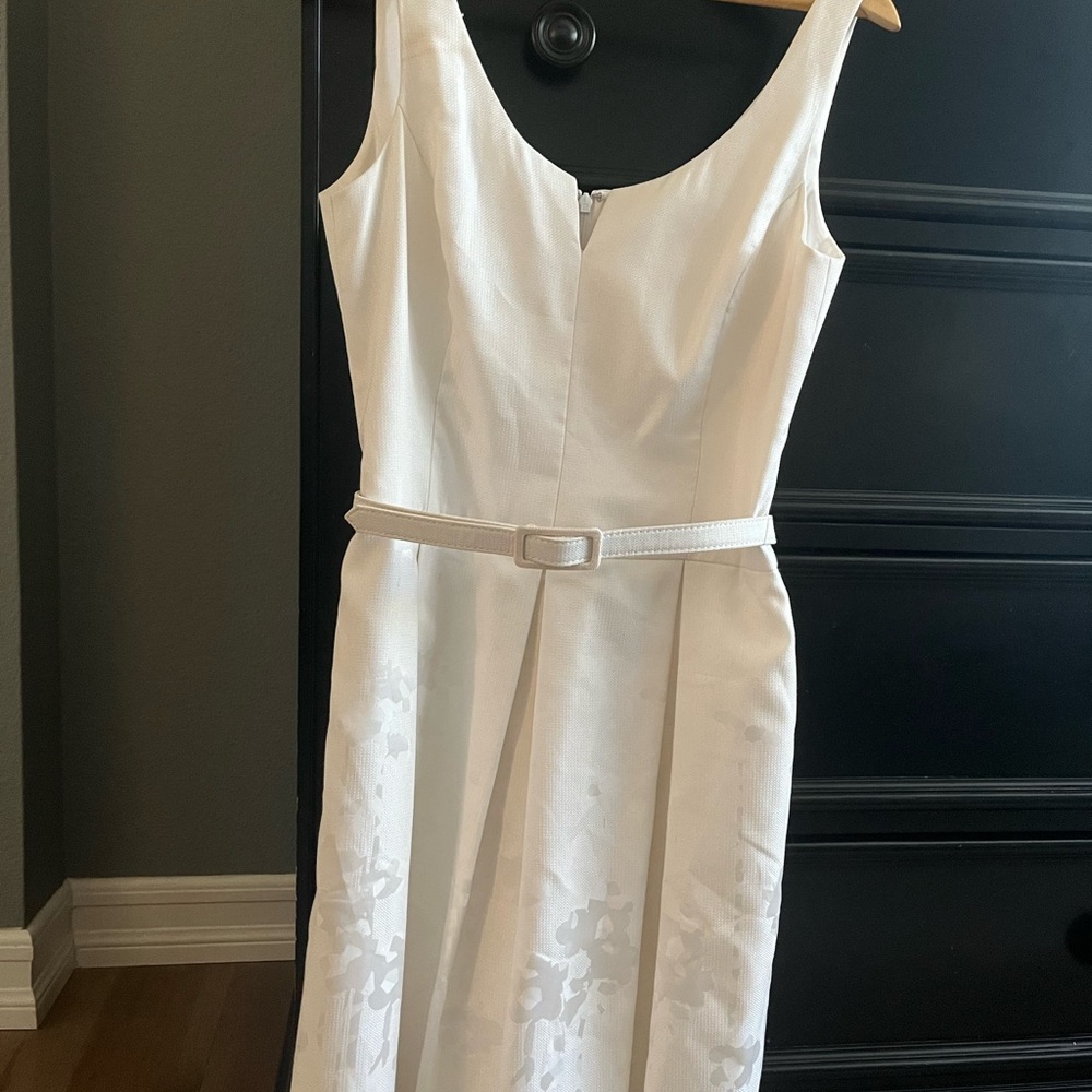White House Black Market Cream Sleeveless Midi Sundress